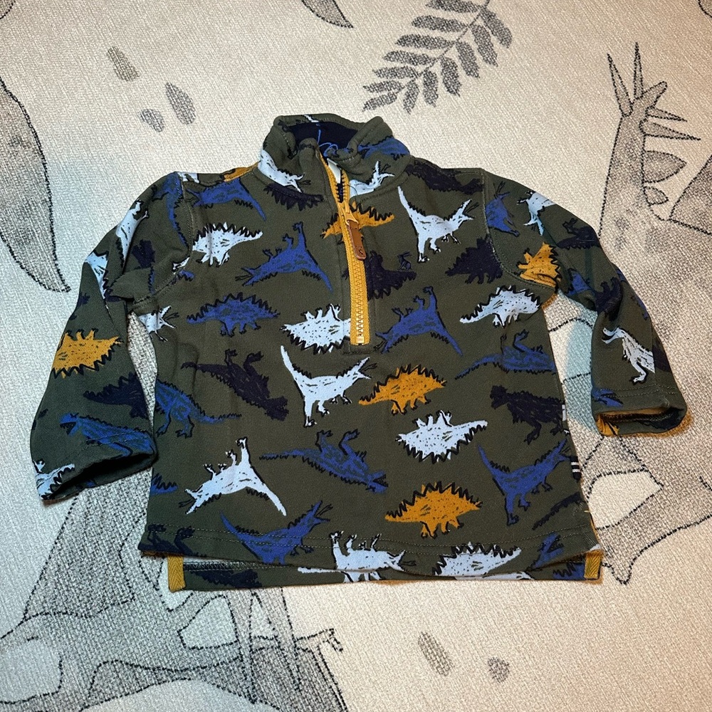 Joules Kids' Dinosaur Print Zip Pullover